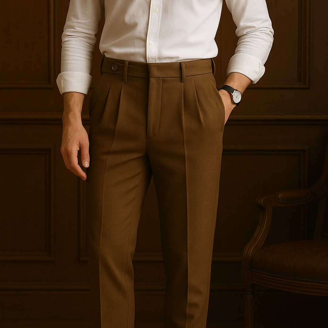 Calça Sartorial Apricot – Corte Reto e Cintura Alta