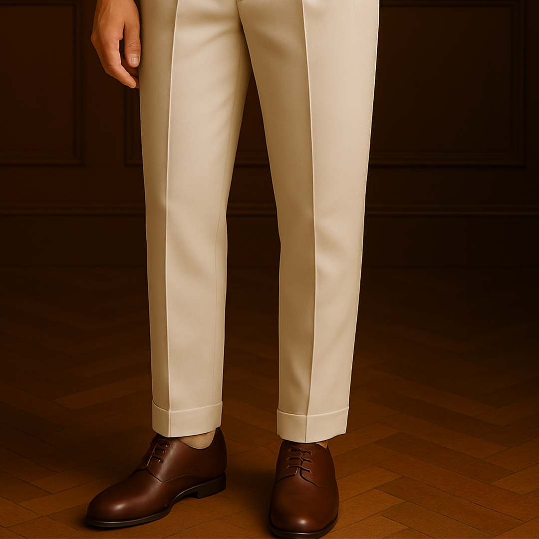 Calça Sartorial Apricot – Corte Reto e Cintura Alta