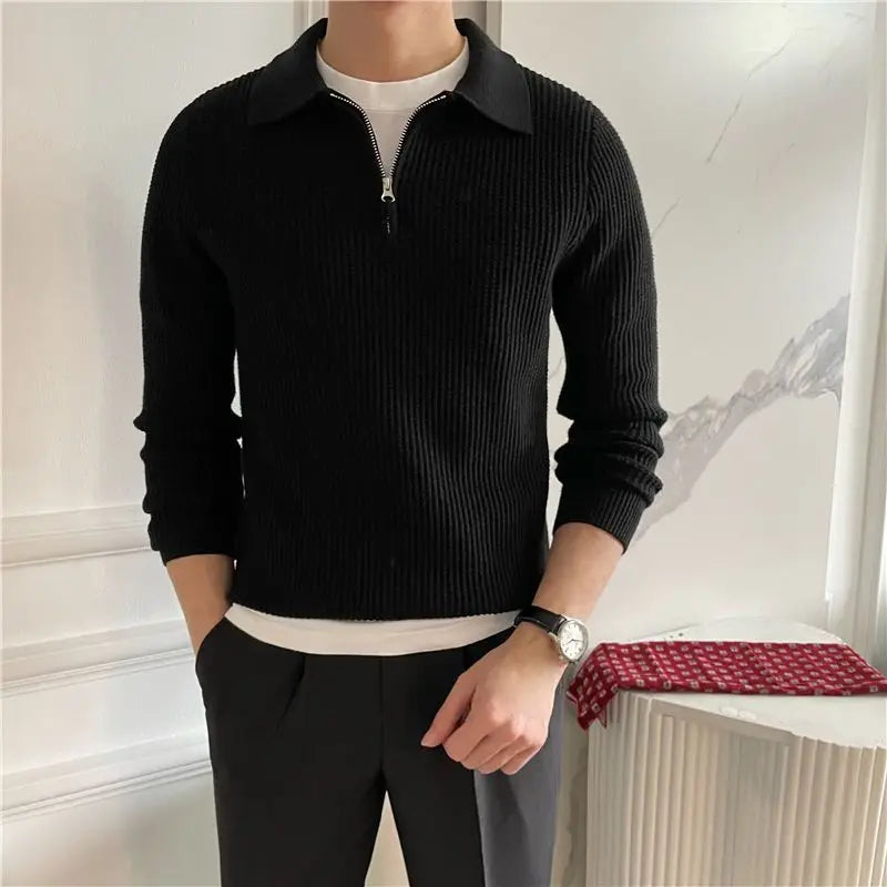 Pullover Tricô Gola Polo Cavallier