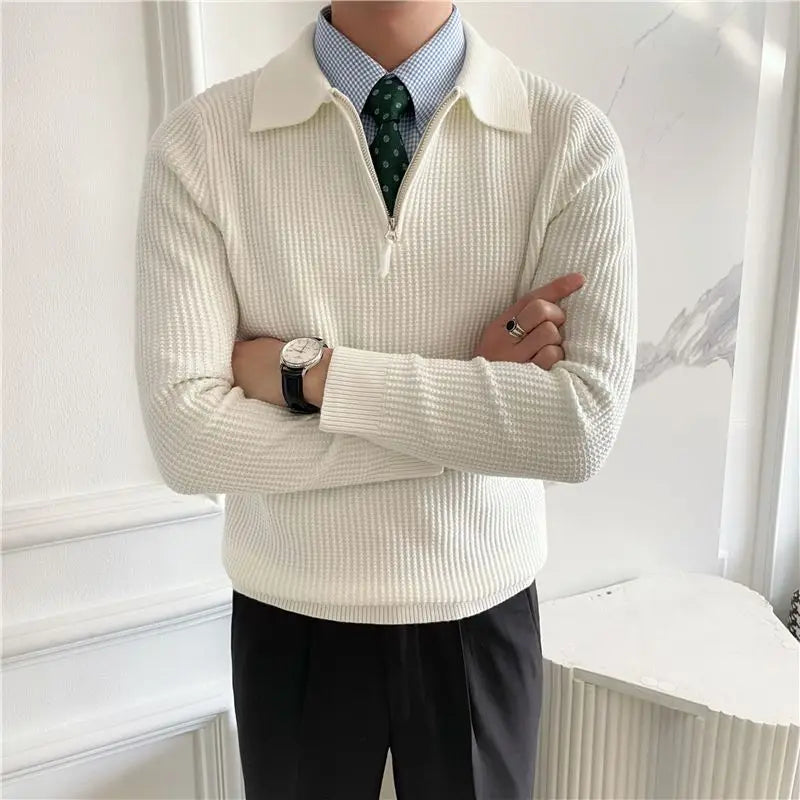 Pullover Tricô Gola Polo Cavallier