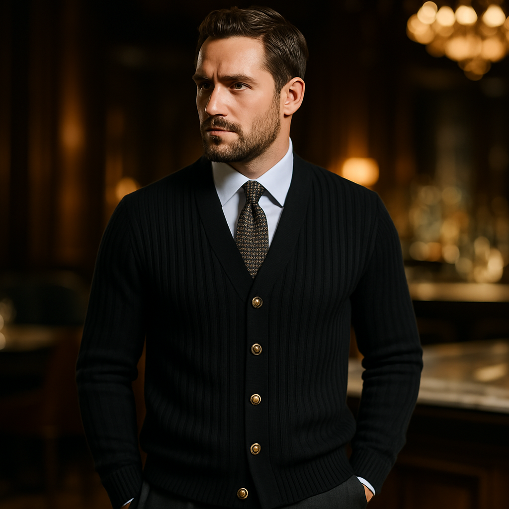Cardigan Tricô Canelado Cavallier
